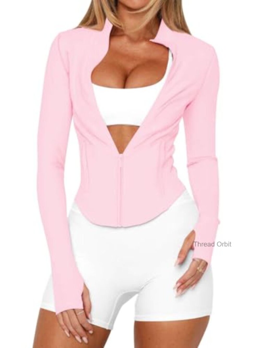 Women's Long Sleeve Zip Up Lightweight Athletic Workout Jacket